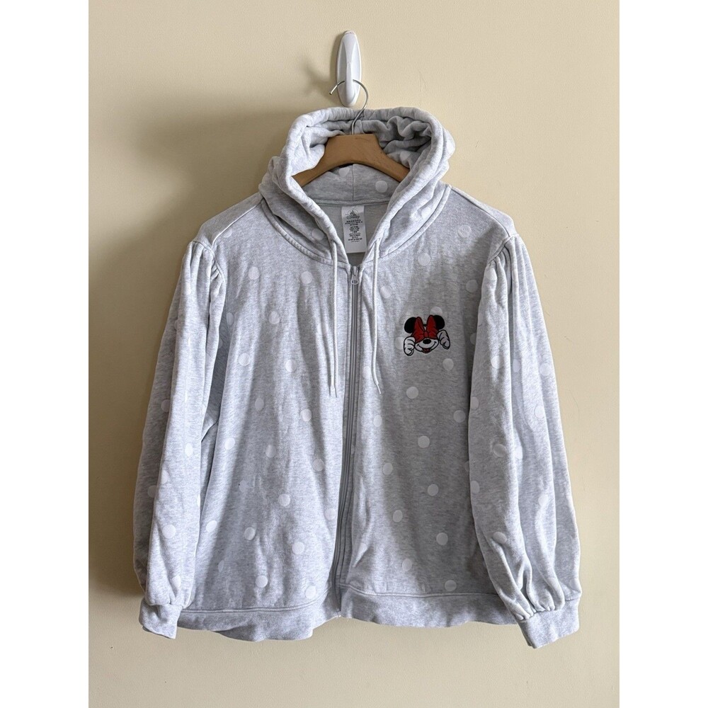 Disney PARKS Minnie Mouse HOODIE WOMEN'S Plus 3XL Polka Dot Zip Up Sweatshirt